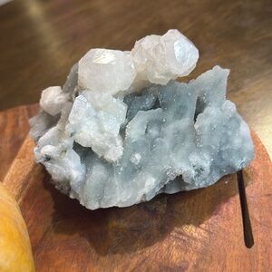 Icy Blue Chalcedony Apophyllite with Basalt RARE